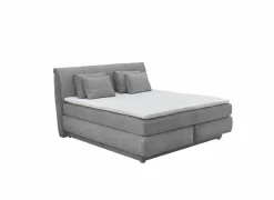 Boxspring Carla Max 180x200cm - stof - micro grijs met opbergruimte