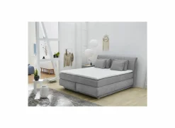 Boxspring Carla Max 160x200cm - stof - grijs met opbergruimte