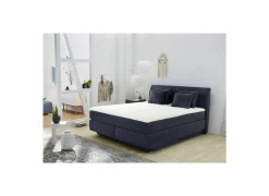 Boxspring Carla Max 180x200cm - stof - micro blauw met opbergruimte