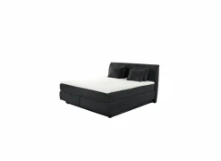 Boxspring Carla Max 180x200cm - stof - micro zwart  met opbergruimte