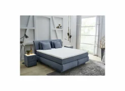 Boxspring Carla Mix 160x200cm - stof - blauw met opbergruimte