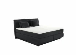 Boxspring Carla Mix 180x200cm - stof - micro zwart met opbergruimte