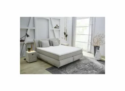 Boxspring Carla Mix 160x200cm - stof - beige met opbergruimte
