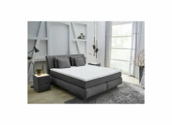 Boxspring Carla Mix 180x200cm - stof - donkergrijs met opbergruimte