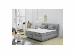 Boxspring Carla normal  180x200cm - stof - micro grijs met opbergruimte