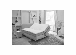 Boxspring Carla normal 180x200cm - stof - micro blauw met opbergruimte