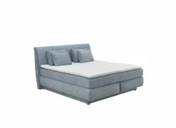 Boxspring Carla Normal 160x200cm - stof - lichtblauw met opbergruimte