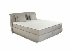 Boxspring Carla normal 180x200cm - stof - beige met opbergruimte