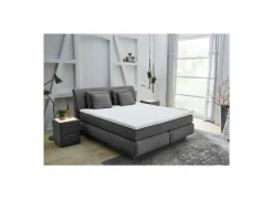 Boxspring Carla Normal 160x200cm - stof - donkergrijs met opbergruimte