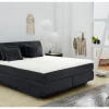 Boxspring Carla Normal 160x200cm - stof - zwart met opbergruimte