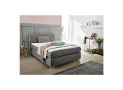 Boxspring Emilia 140x200cm - stof - grijs