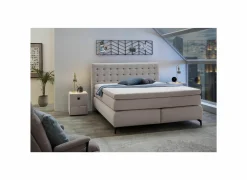 Boxspring Jessica 180x200cm - stof - lichtgrijs