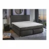 Boxspring Livia Mix 180x200cm - stof - donkergrijs