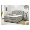Boxspring Mila Max 180x200cm - stof - middengrijs