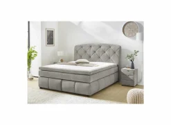 Boxspring Mila Max 180x200cm - stof - middengrijs
