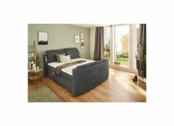 Boxspring Moviestar Max 180x200cm - stof - donkergrijs met tv-lift