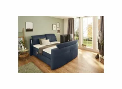 Boxspring Moviestar Normal 180x200cm - stof - blauw met tv-lift
