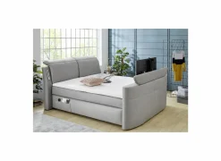Boxspring Moviestar Normal 180x200cm - stof - lichtgrijs met tv-lift