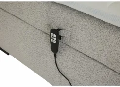 Boxspring Reynosa Gel 180x200cm - stof - zilver met opbergruimte & elektrisch