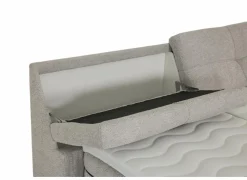 Boxspring Reynosa Gel 180x200cm - stof - zilver met opbergruimte & elektrisch