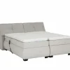 Boxspring Reynosa 180x200cm - stof - zilver met opbergruimte & elektrisch