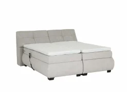 Boxspring Reynosa 180x200cm - stof - zilver met opbergruimte & elektrisch