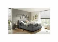 Boxspring Reynosa 180x200cm - stof - grafiet met opbergruimte & elektrisch