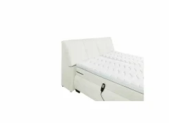 Boxspring Reynosa 180x200cm - stof - ivoor met opbergruimte & elektrisch