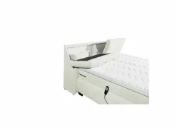 Boxspring Reynosa 180x200cm - stof - ivoor met opbergruimte & elektrisch