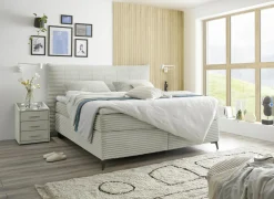 Boxspring Seattle 160x200cm - stof - zilver