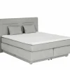 Boxspring Simone 160x200cm - stof - lichtgrijs met opbergruimte