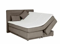Boxspring Simone 180x200cm - stof - bruin met opbergruimte