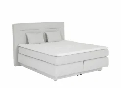 Boxspring Simone 160x200cm - stof - ecru met opbergruimte