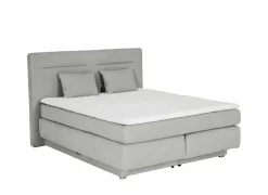 Boxspring Simone 180x200cm - stof - lichtgrijs met opbergruimte