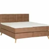 Skagen Boxspring 180x200cm - lederlook - cognac