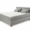 Boxspring Ulla 180x200cm - stof - lichtgrijs