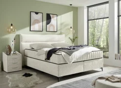 Boxspring Vlieland 180x200cm - stof - ivoor