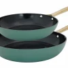 Cosy & Trendy Braadpan Elegance Ø24 & Ø28cm - gerecycleerd aluminium - groen & zwart set van 2