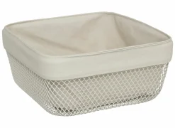 Broodmand Mayaj 25,5x11,5cm - metaal/stof - beige