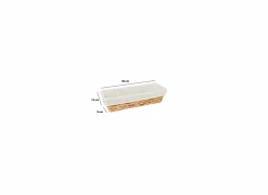 Broodmand voor stokbrood 39x14cm - hyacint - beige
