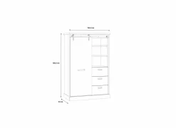 Buffetkast Kaszimiro 103cm - decor - waterford eik & zwart