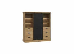 Buffetkast Kaszimiro 145cm - decor - waterford eik &  zwart