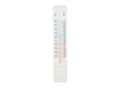 Buitenthermometer H45cm - staal - wit