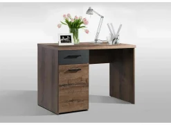 Bureau Jacky 110x53x77cm - decor - modder eik & zwarte eik
