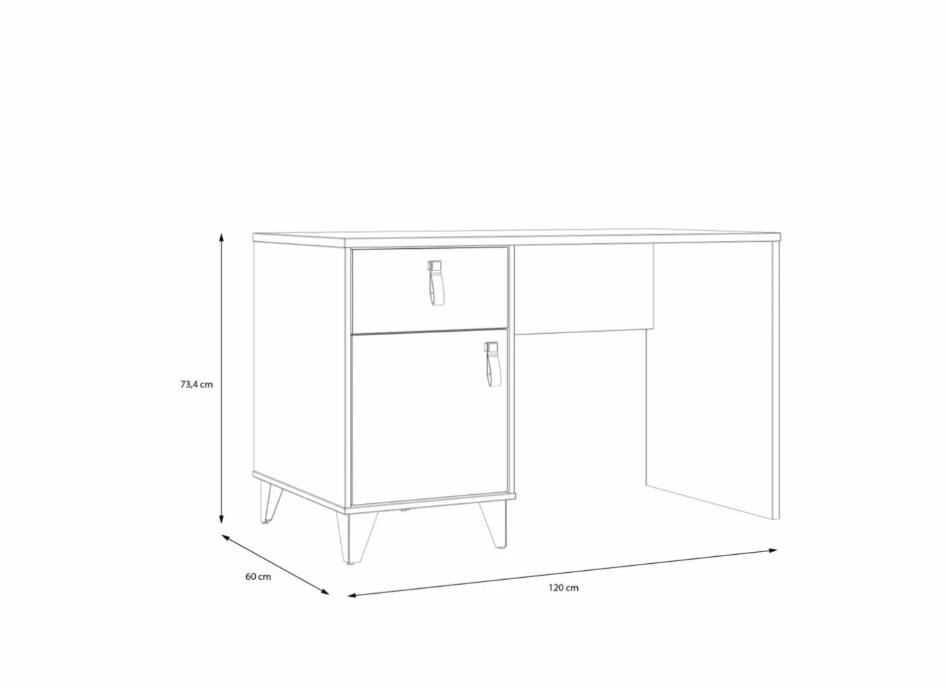 Bureau Lya 120x60cm - decor - cabezone oak & mauvella oak