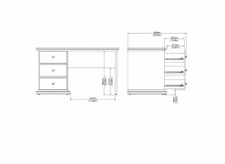 Bureau Paris 130x62cm - decor - wit