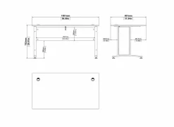 Bureau Prima 150x80x75cm - melamine - wit