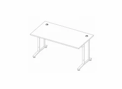 Bureaublad Prima 120x80x3cm - decor - wit