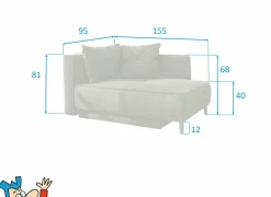 Chaise longue Rex Recamière  155x95x81cm - stof - groen met bedfunctie