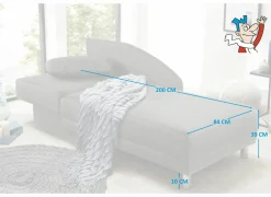 Chaise longue Roy Recamière 149x90cm - stof - taupe met bedfunctie